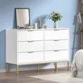 thumbnail image 4 of Eumyviv Modern Chest of Drawers with Gold Handles Mid Century Modern 6-Drawer Storage Dresser for Bedroom Living Room, White H0122, 4 of 8