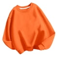 thumbnail image 1 of lcziwo Chandail pour Enfants à Col Rond, Chandail de Base Uni pour Enfants, Tunique Décontractée Oversize à Épaules Tombantes à Manches Longues, Mode Automne Hiver Sans Capuchon, Liquidation Orange, 6 Ans, 1 of 4