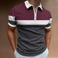 thumbnail image 1 of ylioge Golf Tees for Men Short Sleeve Zipper Collared Tshirts Shirts Mens Casual Color-Block Pullover Comfort Basic Loose Athletic Tops, 1 of 5