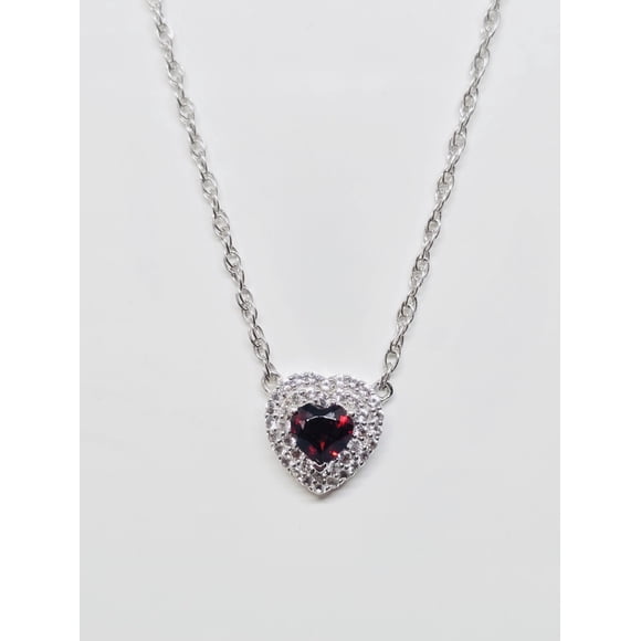 Celeste Chain Pendant- Natural Garnet & Cubic Zircon Pendant