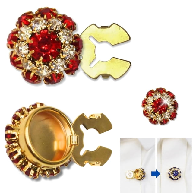 Rhinestone Button Covers Crystal Buttons For Clothing Detachable Shirt Button Clips Buttons Jewelry Button Snaps With Pliers Press