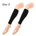 thumbnail image 3 of Unique Bargains 2 Paires Manchon de Compression Sans Pied Manchon de Compression pour Femmes Nylon S Noir, 3 of 7
