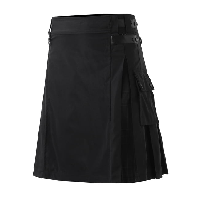 Jupe Plissée à Carreaux Style Écossais avec Poches Contrastantes pour Homme - Matériau Durable, Tenue Décontractée