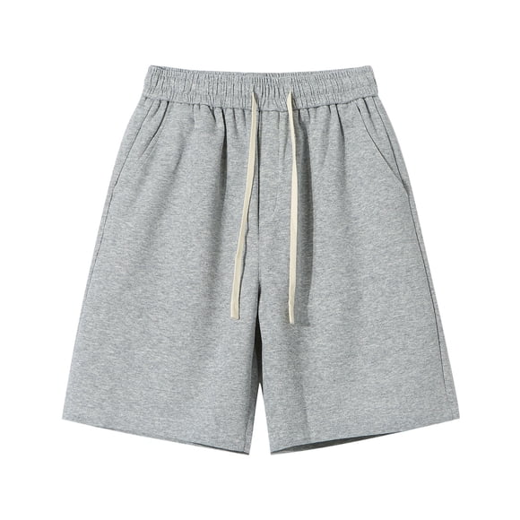 LOVZFMLL Men's Casual Shorts, Summer Loose Fit Solid Color Men Shorts, Sports Workout Running Basketball Shorts, Home Wear Shorts Gray L