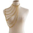 thumbnail image 2 of thinsony Body Chain Multi layers One Shoulder Jewellery Tassels Necklaces Golden A, 2 of 9