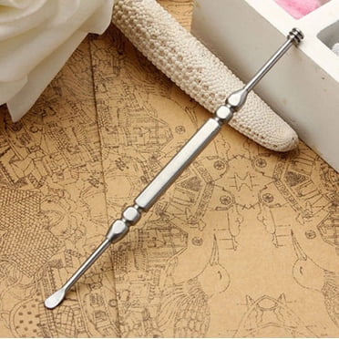 EARKITY Stainless Steel Ear Spoon Portable Double-Ended Ear Pick Earwax Cleaning Tools Removal Ear Cleaner Spoon Spiral Ear Clean Tool