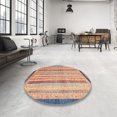 thumbnail image 3 of Ahgly Company Tapis d'Intérieur Carrés Abstraits Bruns Abstraits pour Aire, 5 Pieds Carré, 3 of 6