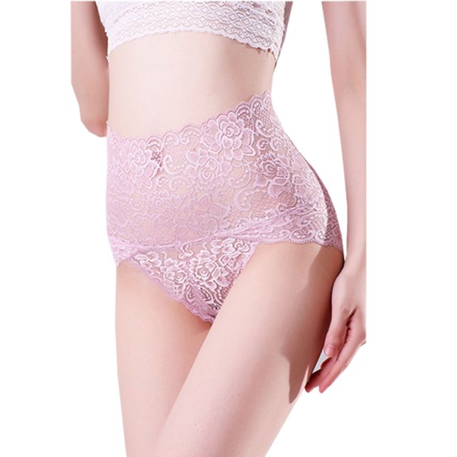 Culottes en Dentelle Aguichant Transparentes à Taille Mi-Haute pour Femmes