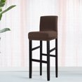 thumbnail image 1 of PiccoCasa Housse Extensible en Spandex pour Tabouret de Bar à Dossier Court Brun Foncé 1, 1 of 8