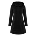 thumbnail image 4 of cfhntfmh Robes Chandails pour Femmes Confortables à Manches Longues Robe à Capuche Surdimensionnée Automne Douce Couleur Unie Robe Mini avec Poches, 4 of 5