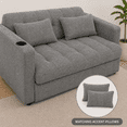 thumbnail image 4 of Cosmic Homes Aspire Canapé-Lit en Tissu avec Ports de Recharge USB, Lit Convertible avec Porte-Gobelets, Canapé-Lit Escamotable pour Petits Espaces - Gris, 4 of 8
