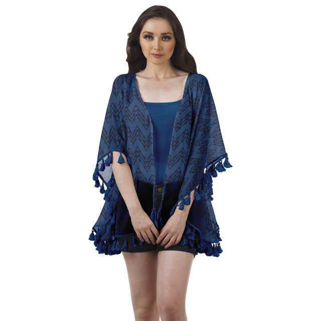 Moomaya Front Open Printed Shrug Beach Clothes For Kimono Cardigans For Women