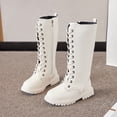 thumbnail image 2 of Gubotare Girls Riding Boots Girls Knee High Fashion Riding Boots Size 1.5 (Beige,Big Kids 1.5), 2 of 8