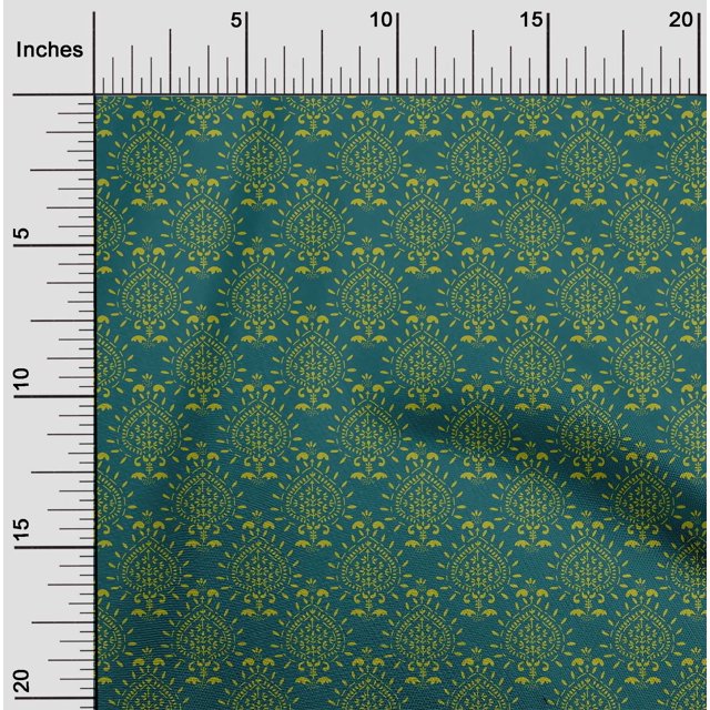 oneOone Cotton Poplin Fabric Floral Block Print Sewing Fabric BTY 56 Inch Wide