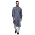 thumbnail image 2 of Atasi Kurta Asymétrique en Rayonne pour Homme, Kurta Chemise Longue Décontractée Imprimée, 2 of 6