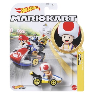 Hot Wheels Mario Kart Toad Standard Kart 1:64 Scale Die-Cast Replica Vehicle For Kids Ages 3+ Years