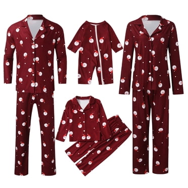 Aocisk Warm Family Christmas Pajamas with Christmas Matching Jammies for Couples Holiday Santa Set for Dad Red M