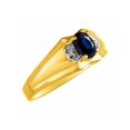 thumbnail image 3 of RYLOS Mens Rings 14K Yellow Gold Classic Design 7X5MM Oval Gemstone & Diamond  Sapphire September Birthstone Ring Size 10, 3 of 7