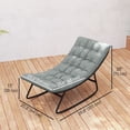 thumbnail image 3 of Outsunny Outdoor Rocking Chair w/ Cushion, Mesh Patio Chair, Dark Grey, 3 of 10