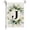 J, variante sur Style Ins, 26 Lettres+impression Plante Verte, Drapeau de Jardin en Lin, Première Lettre du Nom de Famille, Drapeau Suspendu à la Porte de la Cour