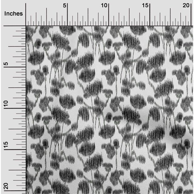 oneOone Cotton Poplin Fabric Floral Ikat Print Fabric BTY 56 Inch Wide