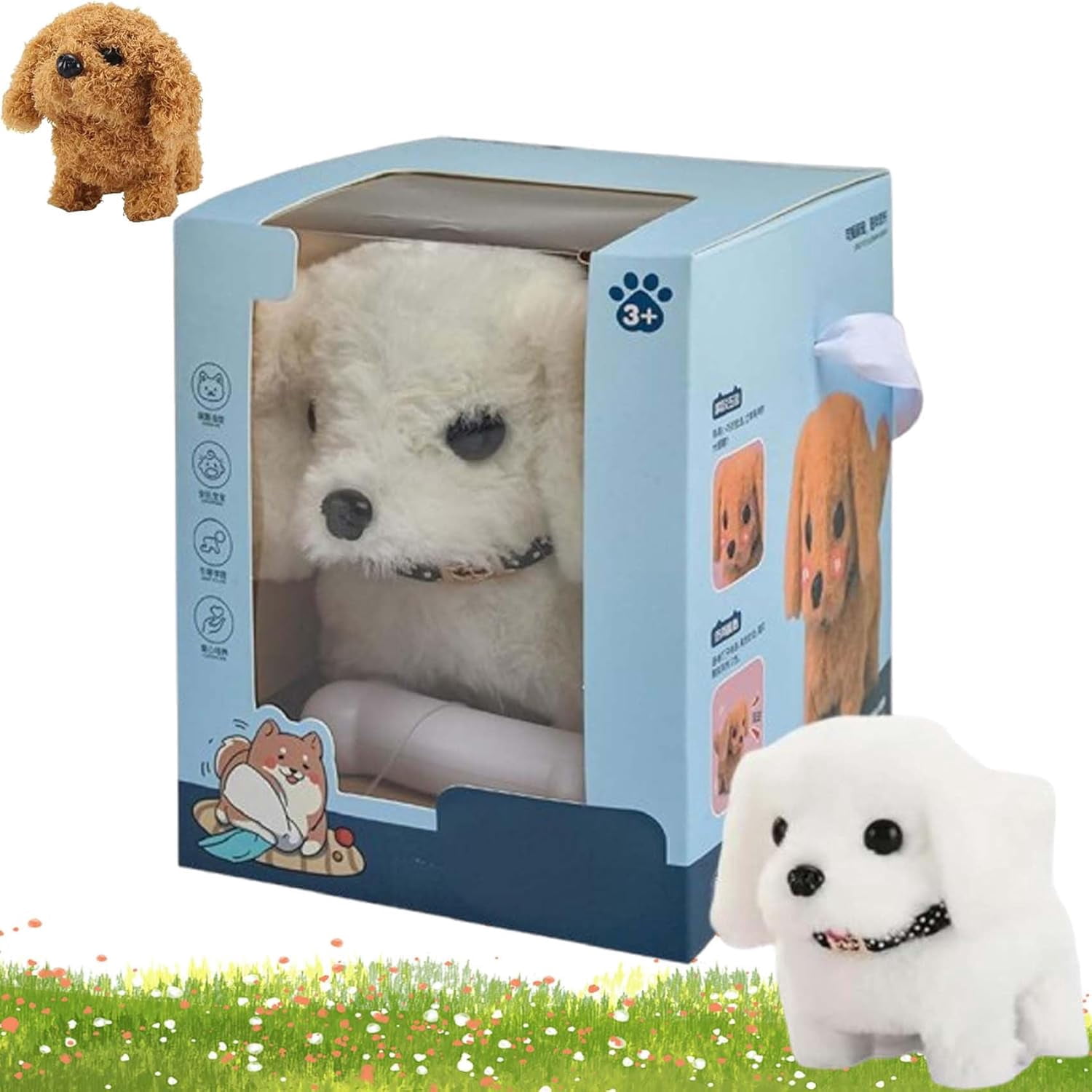 Chien Robot 2025 – Peluche Interactive Réaliste – Marche, Aboie, Remue La Queue – 17 Cm, 130 G – Compagnon émotionnel Sans Entretien
