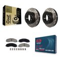 thumbnail image 1 of Transit Auto Front Coated Drilled Slotted Disc Brake Rotors and Ceramic Pads Kit for Car Ram 2500 3500 KDC-101088, 1 of 11