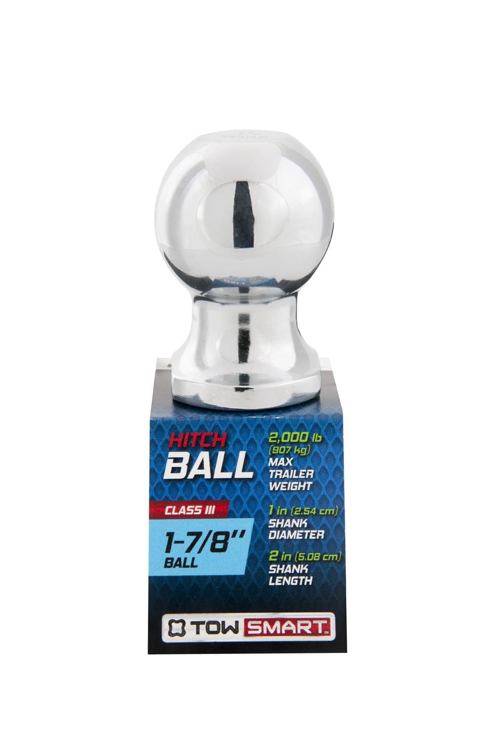 Classe I - boule d'attelage de 4,76 cm (1 7/8 po) x 2,54 cm (1 po) de diamètre de tige x 5,08 cm (2 po) de longueur de tige 907 kg (2 000 lb)