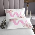 thumbnail image 3 of Erosebridal Courtepointe Rêveuse Initiale A-Z Ensemble Jumeau, Lettre Initiale W 02, Déco Rose Rose, 3 of 5