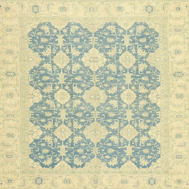 Ahgly Company Indoor Square Abstract Sage Green Oriental Area Rugs, 3' Square