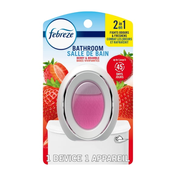 Febreze Assainisseur d'Air pour la Salle de Bain, Anti-Odeurs, Parfum Baies Vivifiantes, 1 Unité