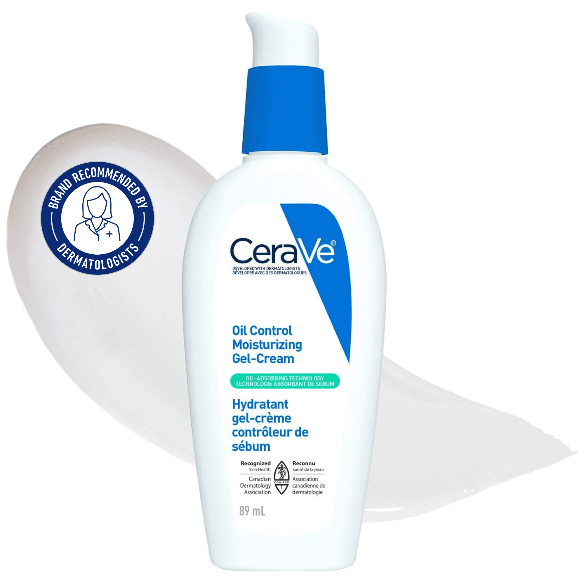 CeraVe Oil Control Moisturizing Gel-Cream, Lightweight Face Moisturizer for Oily & Acne-Prone Skin with Oil-Absorbing Technology, 89mL