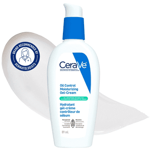 CeraVe Oil Gel-Cream hydratant de contrôle, Hydratant visage léger pour huile & Peau de prone acné avec technologie d'absorption d'huile, 89mL