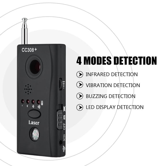 MesaSe Hidden Camera Detectors  1MHz-6500MHz RF Signal Detector 4 Modes Detection Adjustable Sensitivity Wireless Detector  No Got Away for Big Camera Finder for CC308  Black