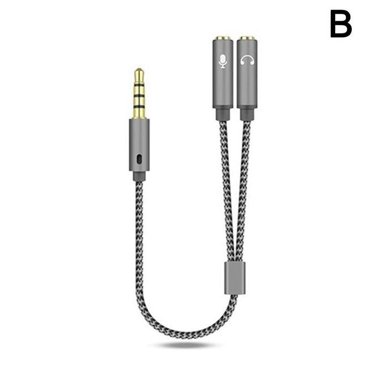 3.5mm Headset Adapter Y-Splitter Jack Cable Separate Mic Audio Headphone