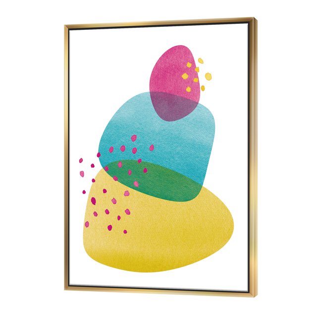 Taches Minimalistes Équilibre I - Toile Encadrée Contemporaine