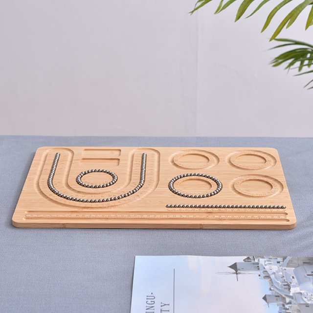 Bamboo Combo Beading Board, Accurate Size Bracelet Measurement Board For Necklace
