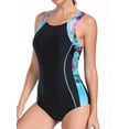 thumbnail image 3 of Charmo One Piece Athletic Racerback Swimsuit Women Slimming Bathing Suits Color Block Training Swimwear for Women, 3 of 6