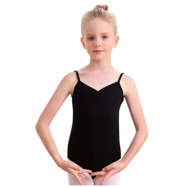 Liquidation d'Économies d'Été! PEZHADA Justaucorps de Ballet pour Filles, Robes pour Filles, Vêtements de Danse pour Bébés Filles et Enfants, Vêtements d'Entraînement d'Été Sans Manches, Combinaison de Ballet une Pièce pour Spectacle, Noir 6-7 Ans