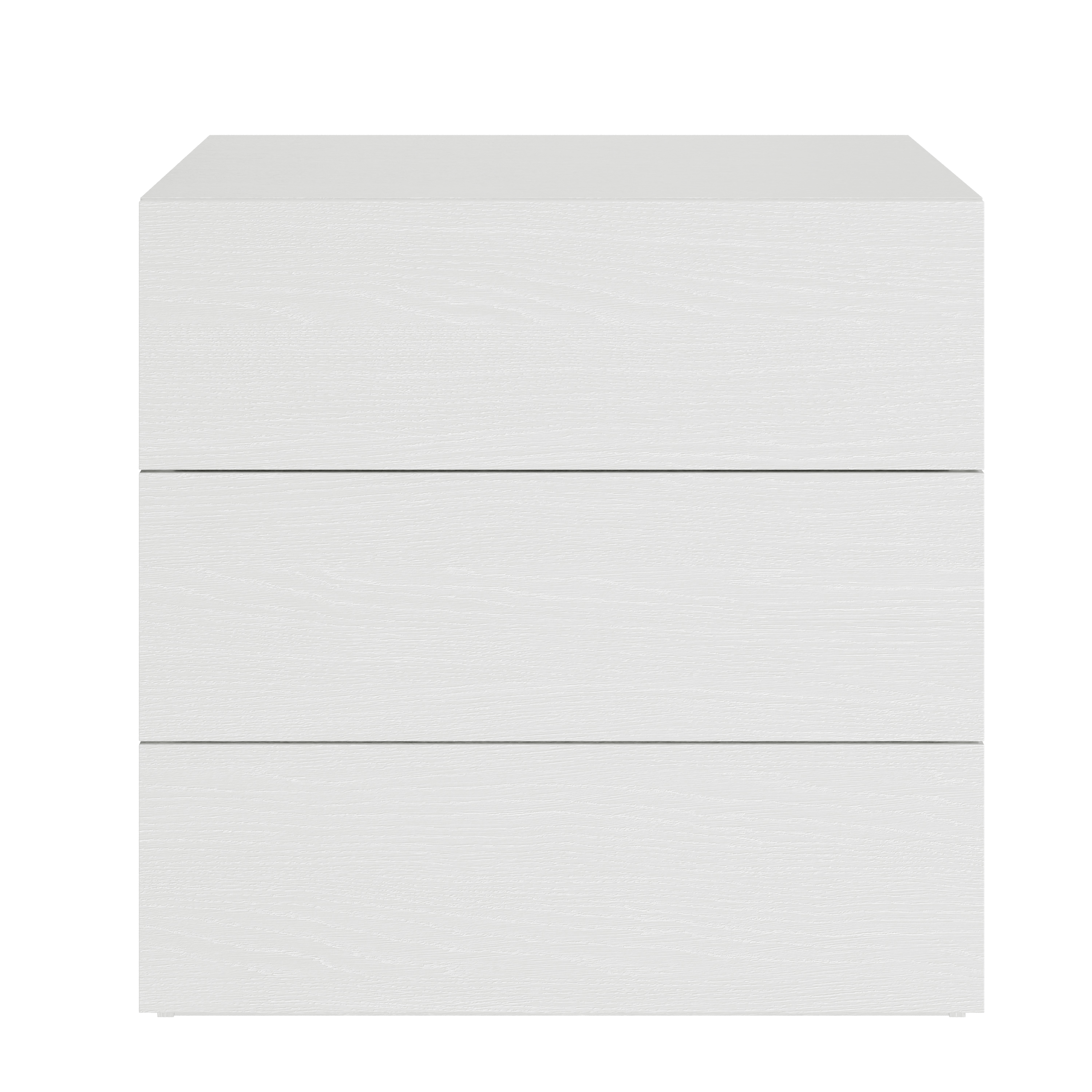Commode moderne à 3 tiroirs Nexera James, Chêne blanc