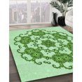 thumbnail image 3 of Ahgly Company Machine Washable Indoor Square Transitional Green Area Rugs, 3' Square, 3 of 7