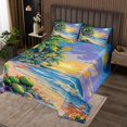 thumbnail image 2 of Erosebridal Beach Ocean Coverlet Set Twin, Tropic Tree Bedding Set, Watermelon Decor 2 Pieces, 2 of 5