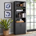 thumbnail image 1 of Mainstays Traditional 5 Shelf Bookcase with Doors, 1 of 8