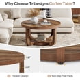 thumbnail image 4 of Tribesigns Round Coffee Table with 2-Tier Storage, 4 of 6