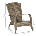 thumbnail image 3 of Outsunny Chaise Adirondack d'Extérieur en Rotin pour Foyer avec Coussin Bleu, 3 of 10