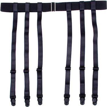 FNNMNNR Femmes Noir Simplicité Aguichant Porte-Jarretelles pour Bas Cuisses Pinces Métalliques
