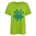 thumbnail image 1 of Penkiiy T-Shirt à Manches Courtes à Col Rond pour Femme, Mode, Imprimé de la Saint-Patrick, Décontracté, Ample, 2TG, Vert Menthe, 1 of 1