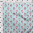thumbnail image 2 of oneOone Viscose Jersey Fabric Floral Block Printed Craft Fabric BTY 60 Inch Wide, 2 of 5