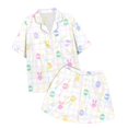 thumbnail image 4 of GDREDA pyjamas pour Femmes Ensembles 2 Pcs pyjamas pour Femmes Tigre Floral Imprimé Graphique Chemise à Boutons à Manches Courtes et Short Ensemble de Pyjama Femmes Ensembles de Pyjama pyjamas Blanc,G, 4 of 5