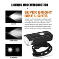 thumbnail image 1 of Kit de Lumière avant et Arrière à LED avec 3 Modes d'Éclairage Phares Rechargeables pour Vélos Câble de Charge USB Inclus, 1 of 9